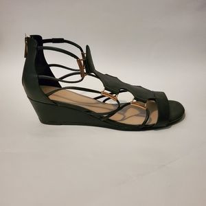 Black Wedge Sandals